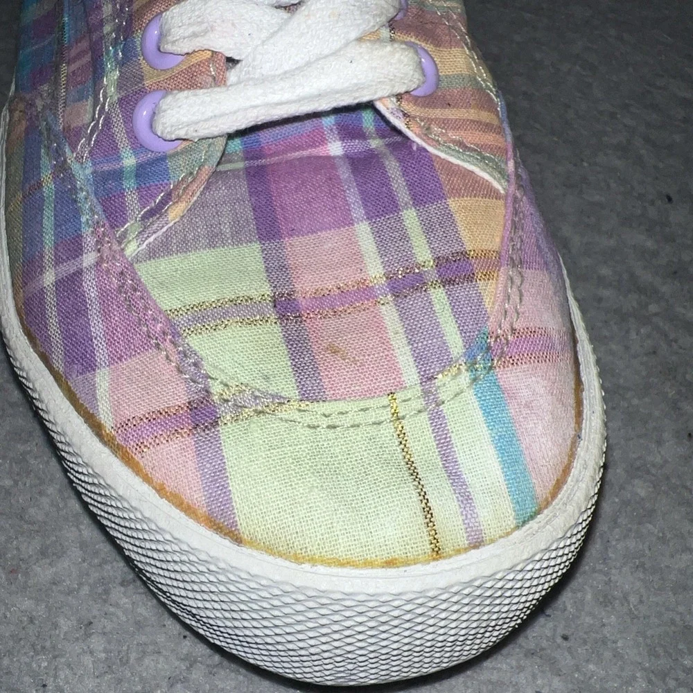 U.S. Polo Assn Sneakers Women's 9 Coral Plaid Fleece Lined Stitched Logo JTA2703